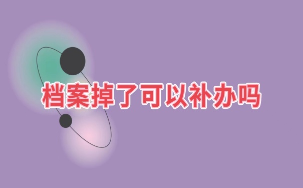 档案掉了可以补办吗