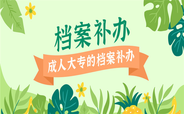 成人大专档案补办流程