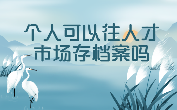 个人可以往人才市场存档案吗？3个方面来回答！