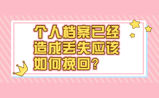 个人档案已经造成丢失应该如何挽回？