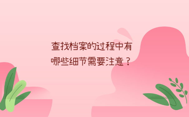 查找档案的过程中有哪些细节需要注意？