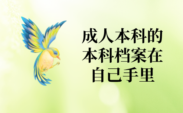 成人本科的本科档案在自己手里