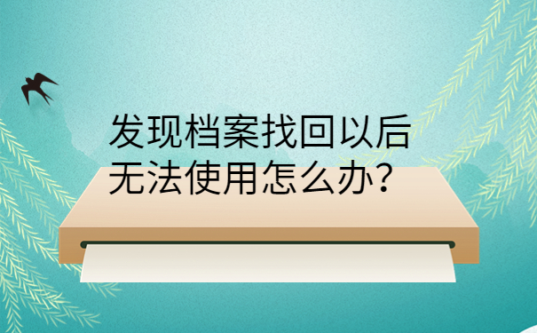 发现档案找回以后无法使用怎么办？
