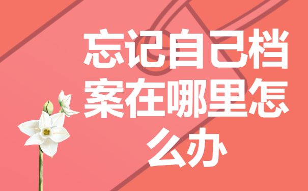 忘记自己档案在哪里怎么办？精准知道去向要查询！