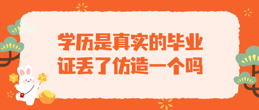 学历是真实的毕业证丢了仿造一个吗