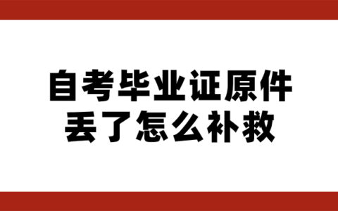自考毕业证原件丢了怎么补救,如何再办理回来?