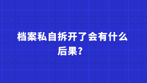 档案私自拆开了会有什么后果？