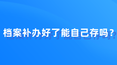 档案补办好了能自己存吗？