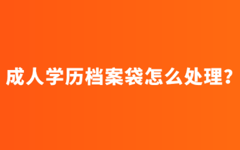 成人学历档案袋怎么处理,档案为何不能自持?