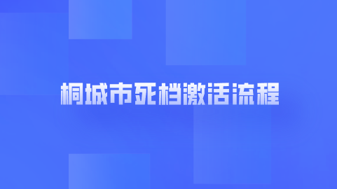 桐城市死档激活流程