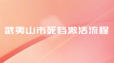 武夷山市死档激活流程