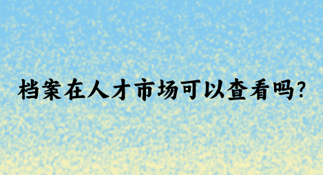 档案在人才市场可以查看吗？