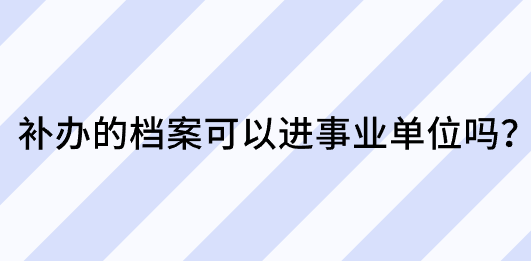 补办的档案可以进事业单位吗？